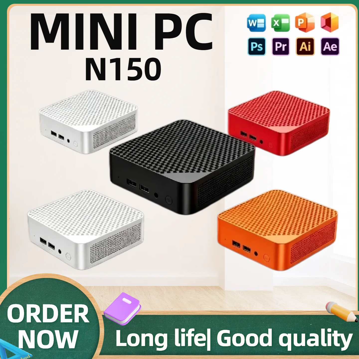 Mini PC Intel N150 High‑Speed Multi‑Scene Gamer PC FHD 4K HDMI WiFi 6 Bluetooth 16GB RAM Selectable 1TB/2TB SSD Storage