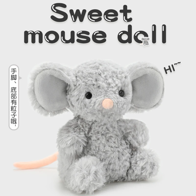 15CM Sitting Sweet Mouse Plush Toy Cute Grey Mouse Dolls Stuffed Soft Animal Pillow Kawaii Mouse Toy Gift
