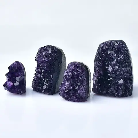 Cristal de amatista Natural para decoración del hogar, racimo de cuarzo en bruto, piedra curativa púrpura, Cornucopia, Feng Shui, Mineral, 1 unidad