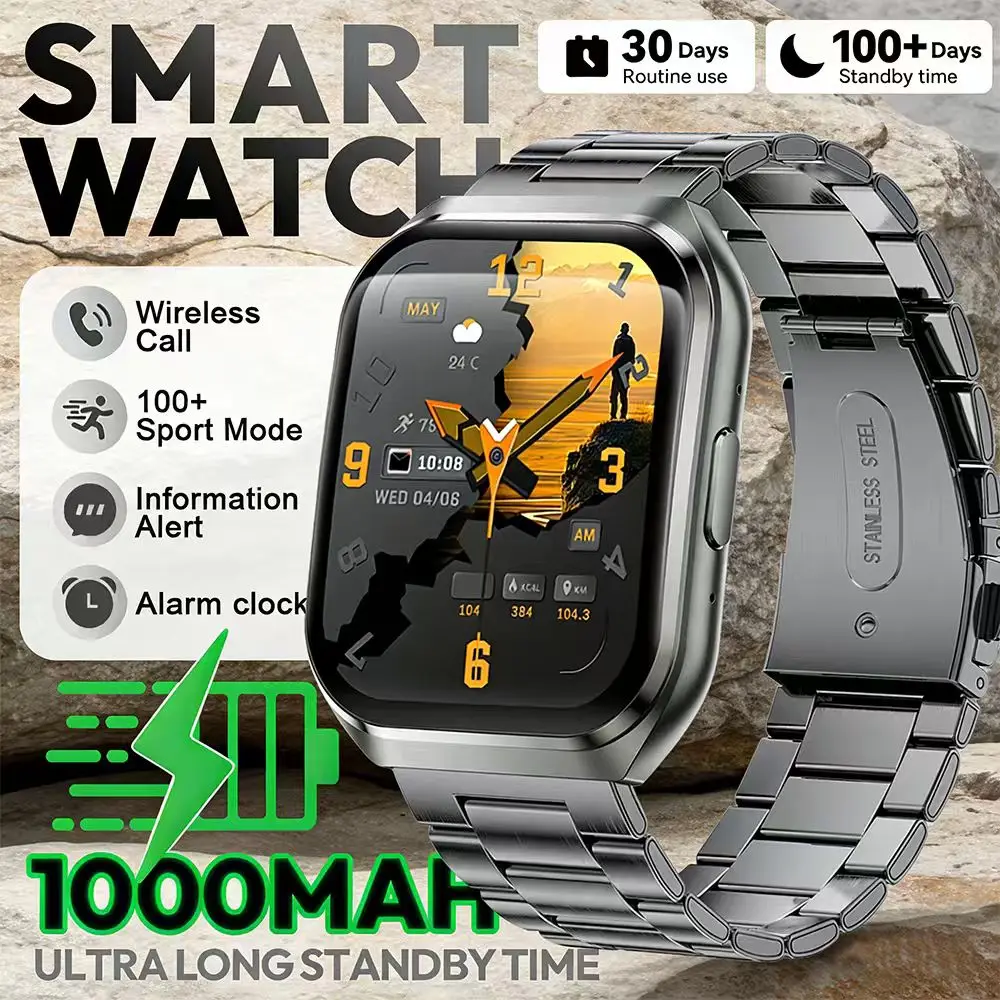 

Смарт-часы 2026, фитнес-трекер для мужчин и женщин, ультратонкие водонепроницаемые смарт-часы с GPS и сенсорным экраном 1,69 дюйма