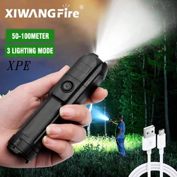 Powerful LED Flashlight 100000 Lumen Tactical Flashlights Rechargeable USB 18650 Waterproof Zoom Fishing Hunting LED Flashlight