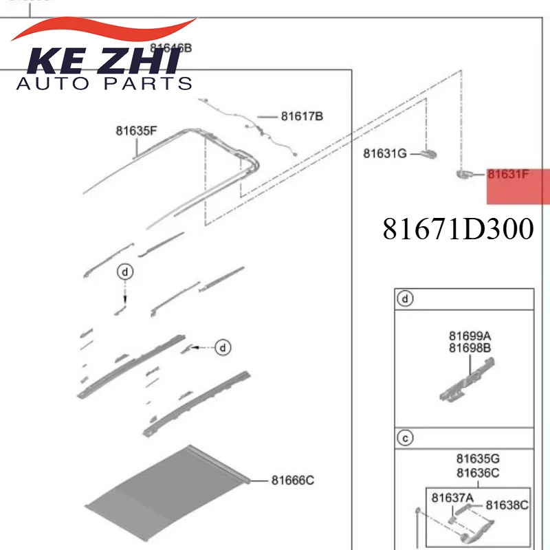 81671-D3000 Folding Sunroof Glass Motor Assembly Suitable For Hyundai Tucson 2016-2021 81631-D3000