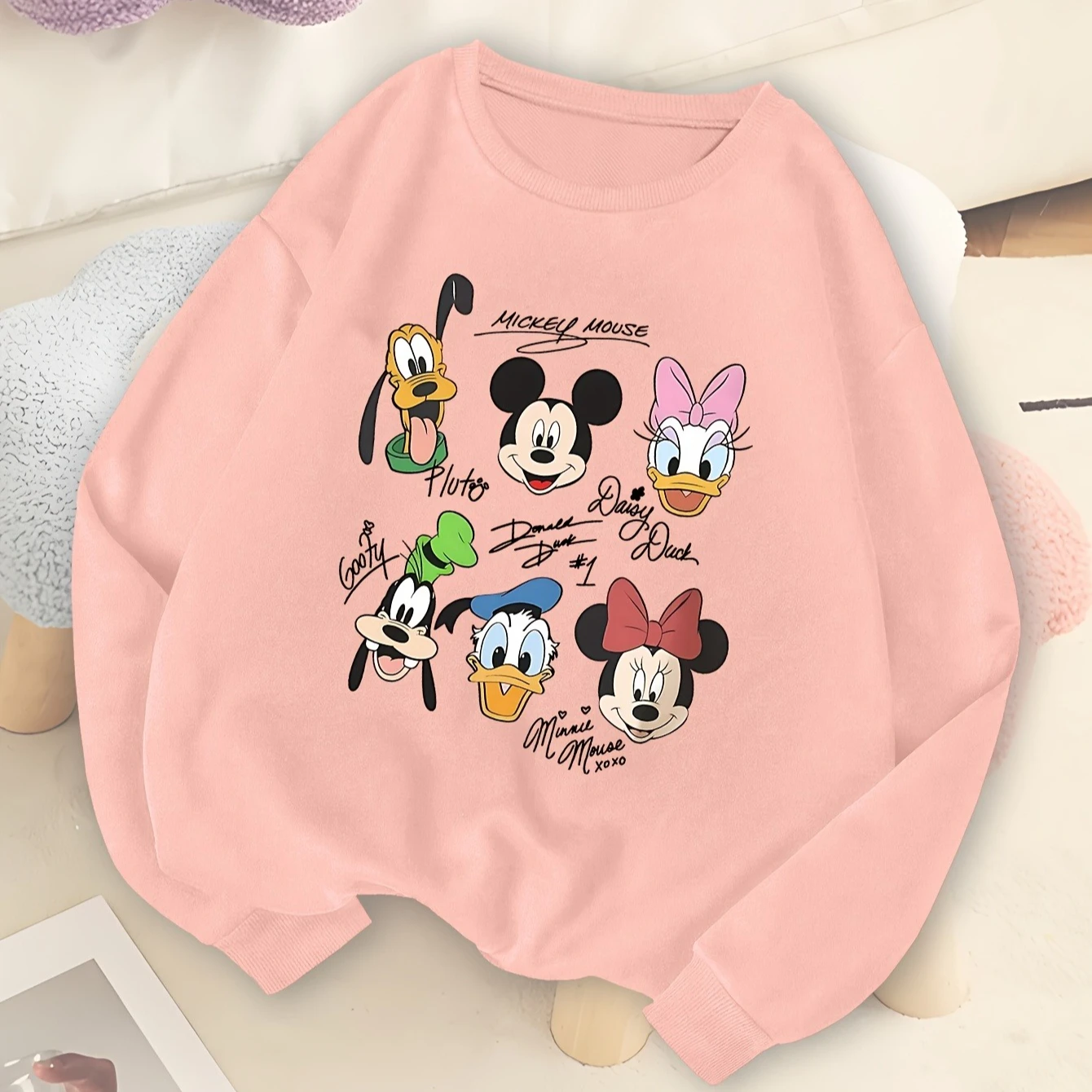 Disney Mickey & Minnie damessweatshirt heren katoenen hoodies trui herfst winter fleece oversized lange mouwen jassen sweats