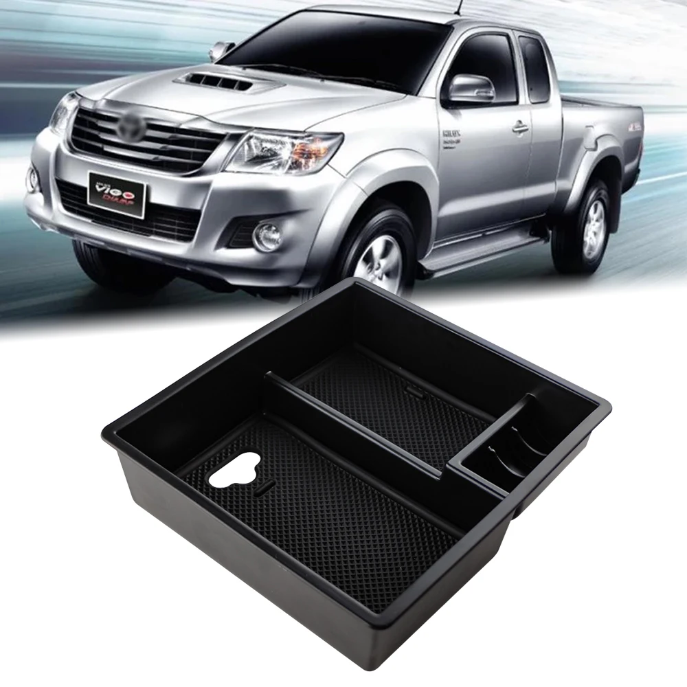 Caixa de armazenamento de apoio de braço central para toyota hilux 2004-2012 2013 2014 console central bin luva bandeja titular caso carro estiva arrumação