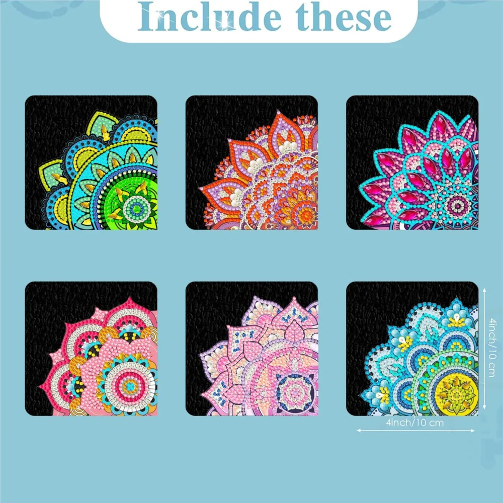 

DIY Mandala Diamond Art Corner Bookmarks Leather Book Marks Rhinestones Diamond Painting Bookmarks for for Home Office School
