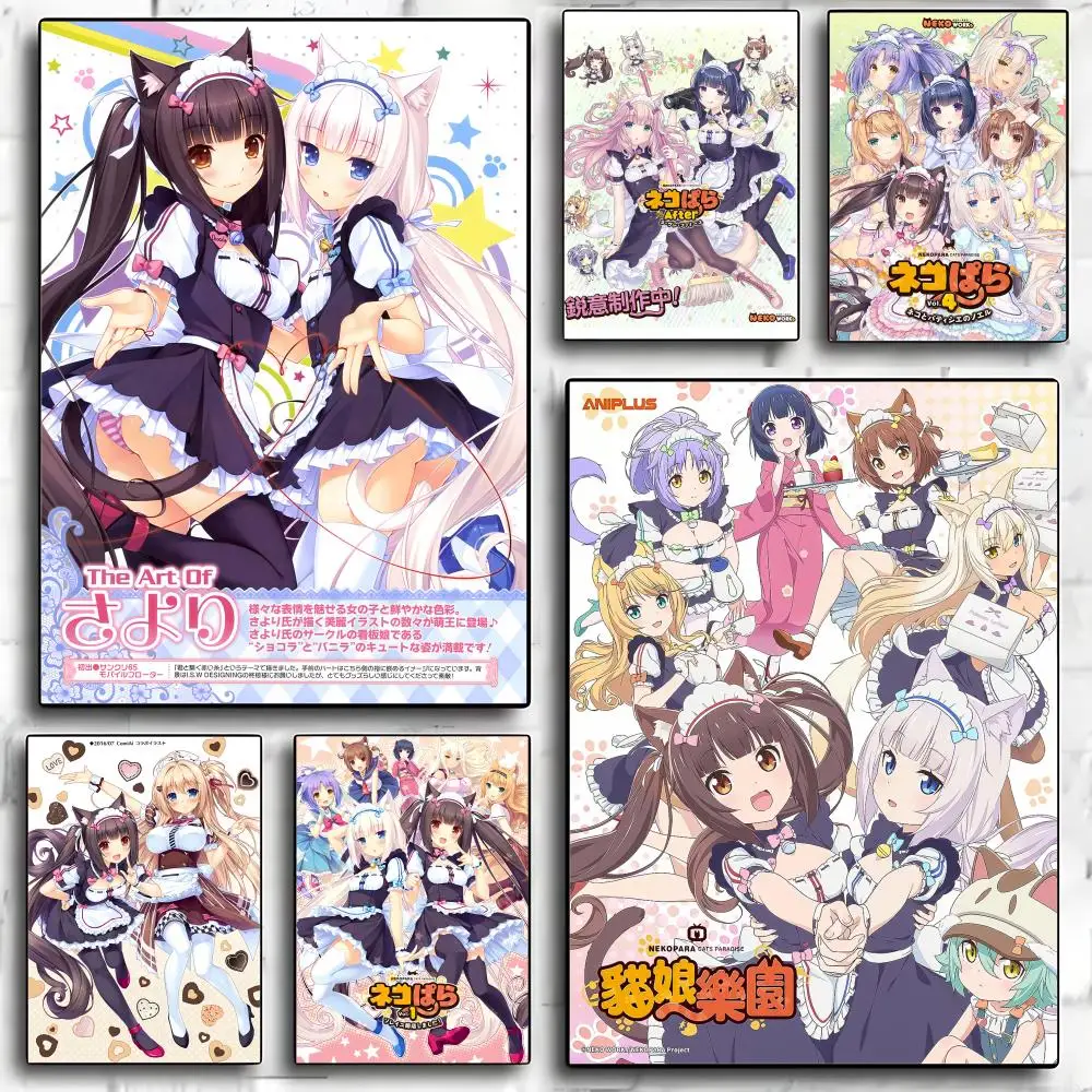 Anime N-nekopara cute Poster HD art sticky wall waterproof home living room bedroom bar aesthetic decoration