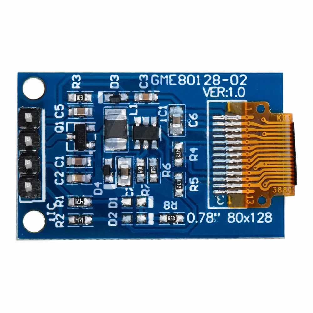 Módulo de tela lcd oled de 0.78 polegadas, resolução de cor branca de 0.78 polegadas, interface spi 128*80, driver sh1107 128x80 para arduino