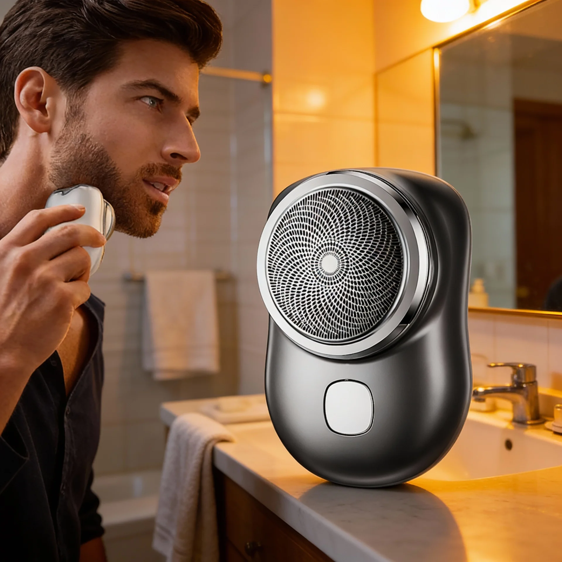 

Мужская мини-бритва, электробритва, мини-аппарат для бритья, мужская электробритва, управление одной кнопкой, подходит для дома, путешествий на автомобиле, Рождества, Дня отца и других случаев.