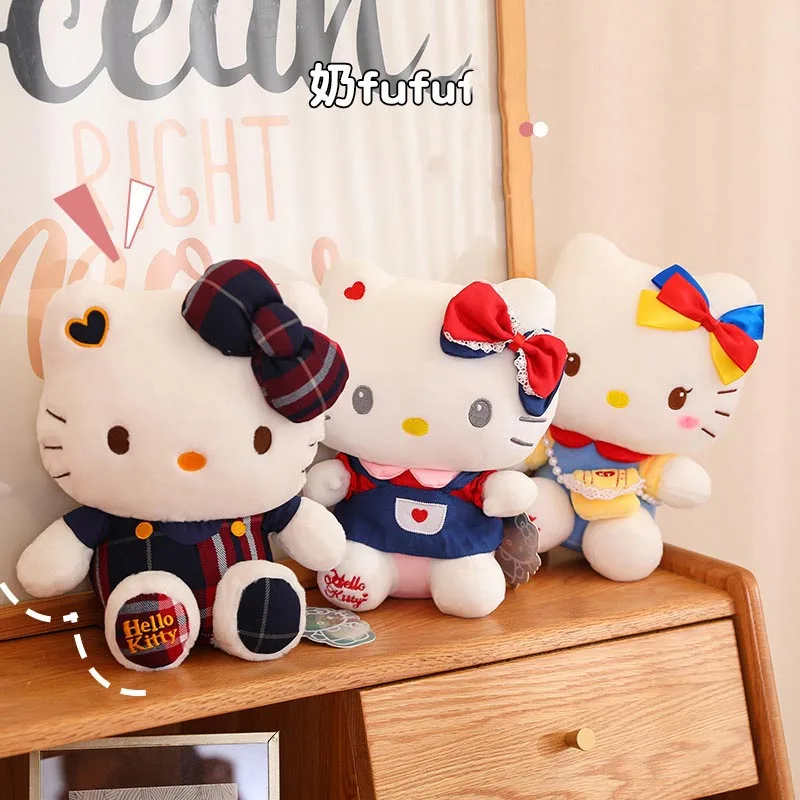 

25cm Cute Cartoon Kawaii College Costume Series HelloKitty Plush Doll Pillow Decoration Birthday Gift Toy