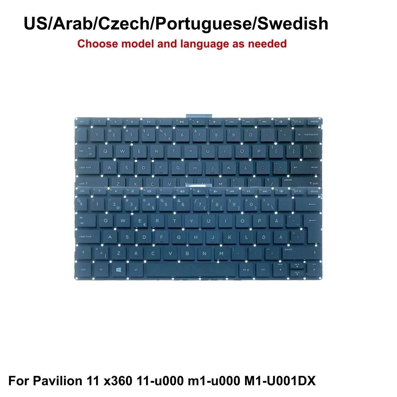 New US Arab Czech Portuguese Swedish Keyboard For HP Pavilion 11 x360 11-u000 m1-u000 M1-U001DX HPM14K3