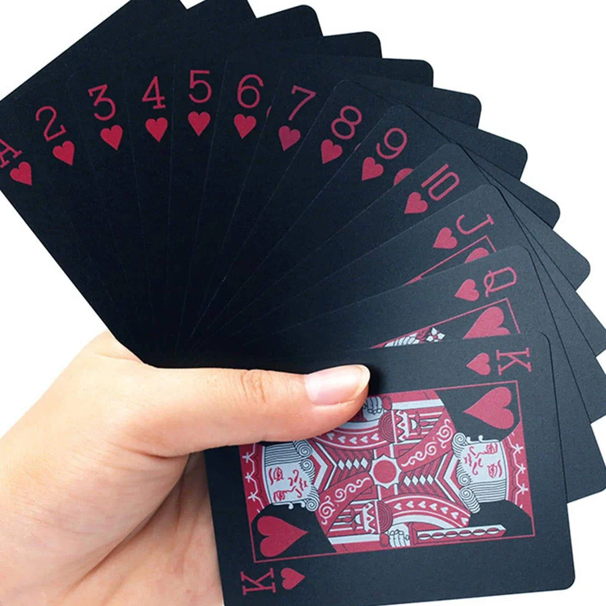 54pcs/set-Cardwaterproof Black Matte Playing  black plastic card board game card PVC card