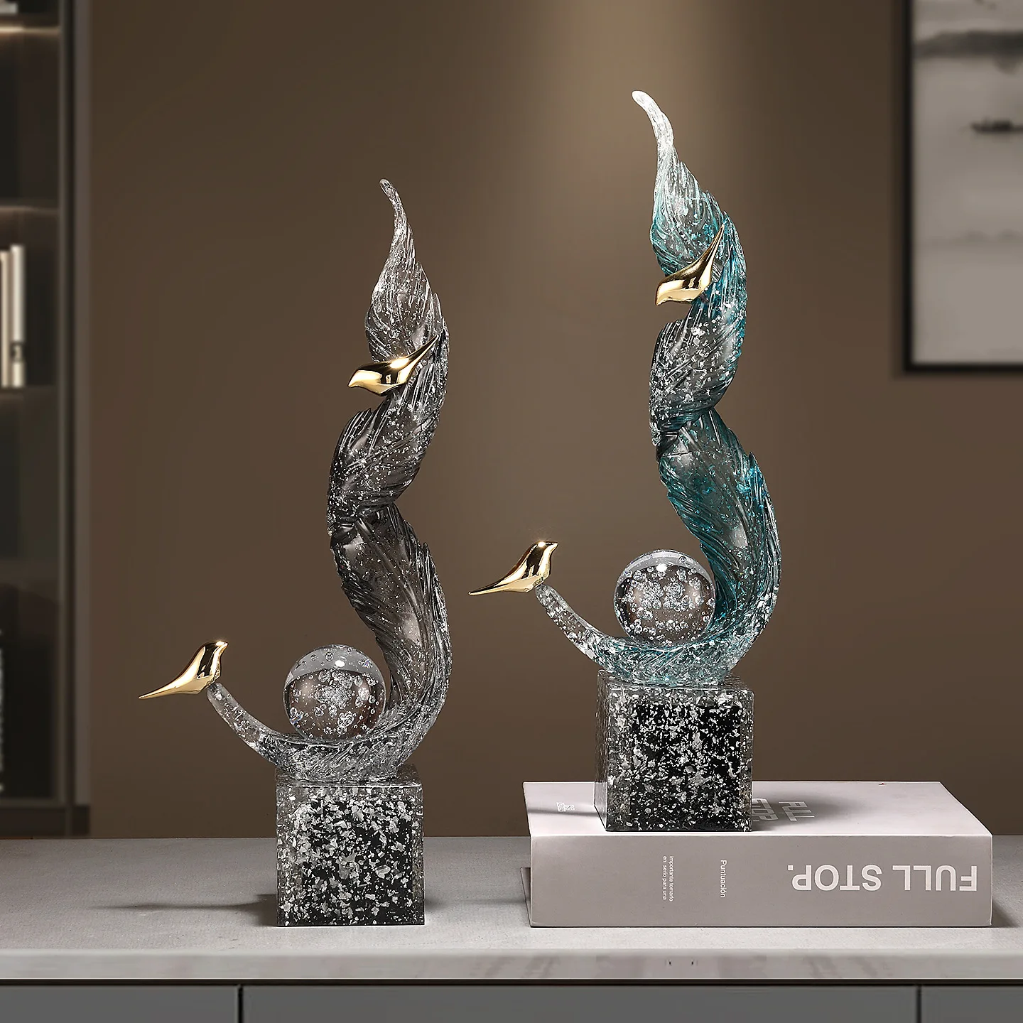 

X-21 Japanese-style entrance ornament Fengshengshui light luxury high-end living room entry hall vertical height decoration