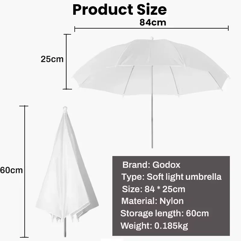 Происхождение 33 дюйма 83 см зонтик для фотостудии фото видео мягкий свет белый/серебристый отражатель зонт без подставки, 1/2 шт.