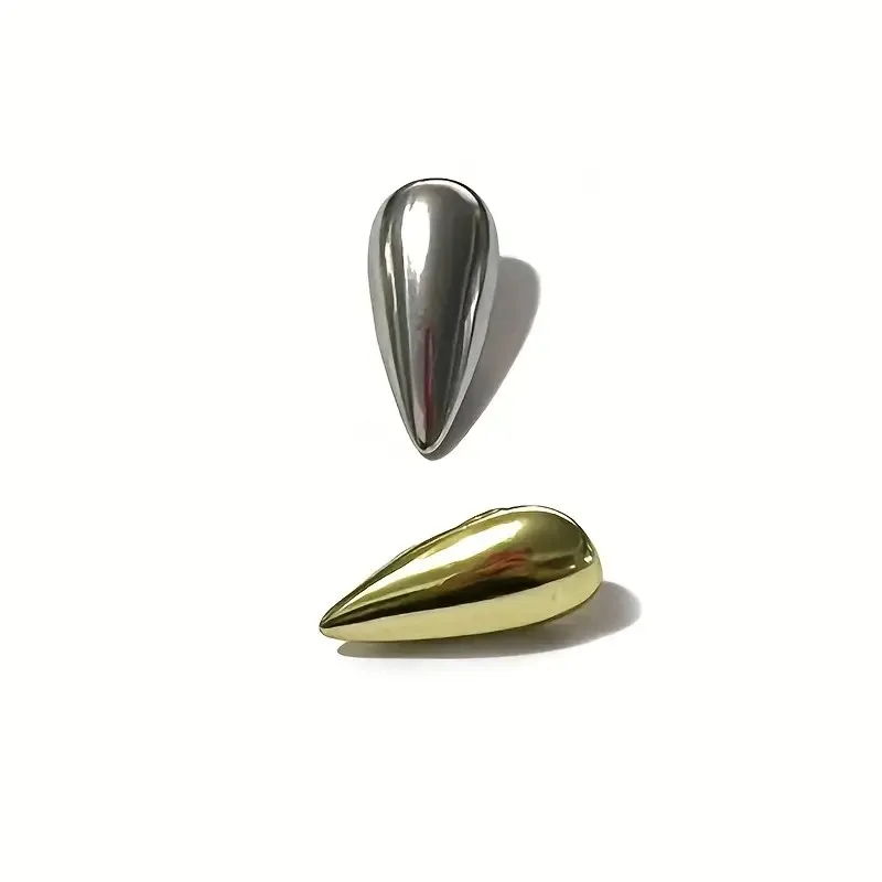 2Pcs 17MMShiny Golden And Silvery Fangs Suitable for Both Men And Women, Perfect for Halloween, Christmas, And Everyday Wear view 3
