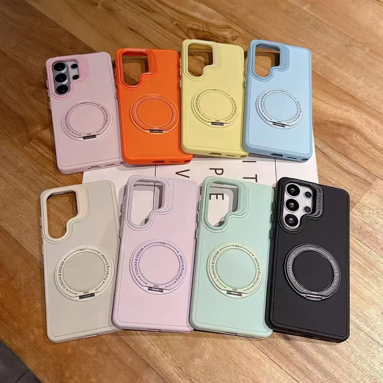 Liquid Silicone 360° Rotating Magnetic Stand Phone Case For Samsung Galaxy S26 S25 S24 Ultra S26 S25 S24 Plus Macaron TPU Cover