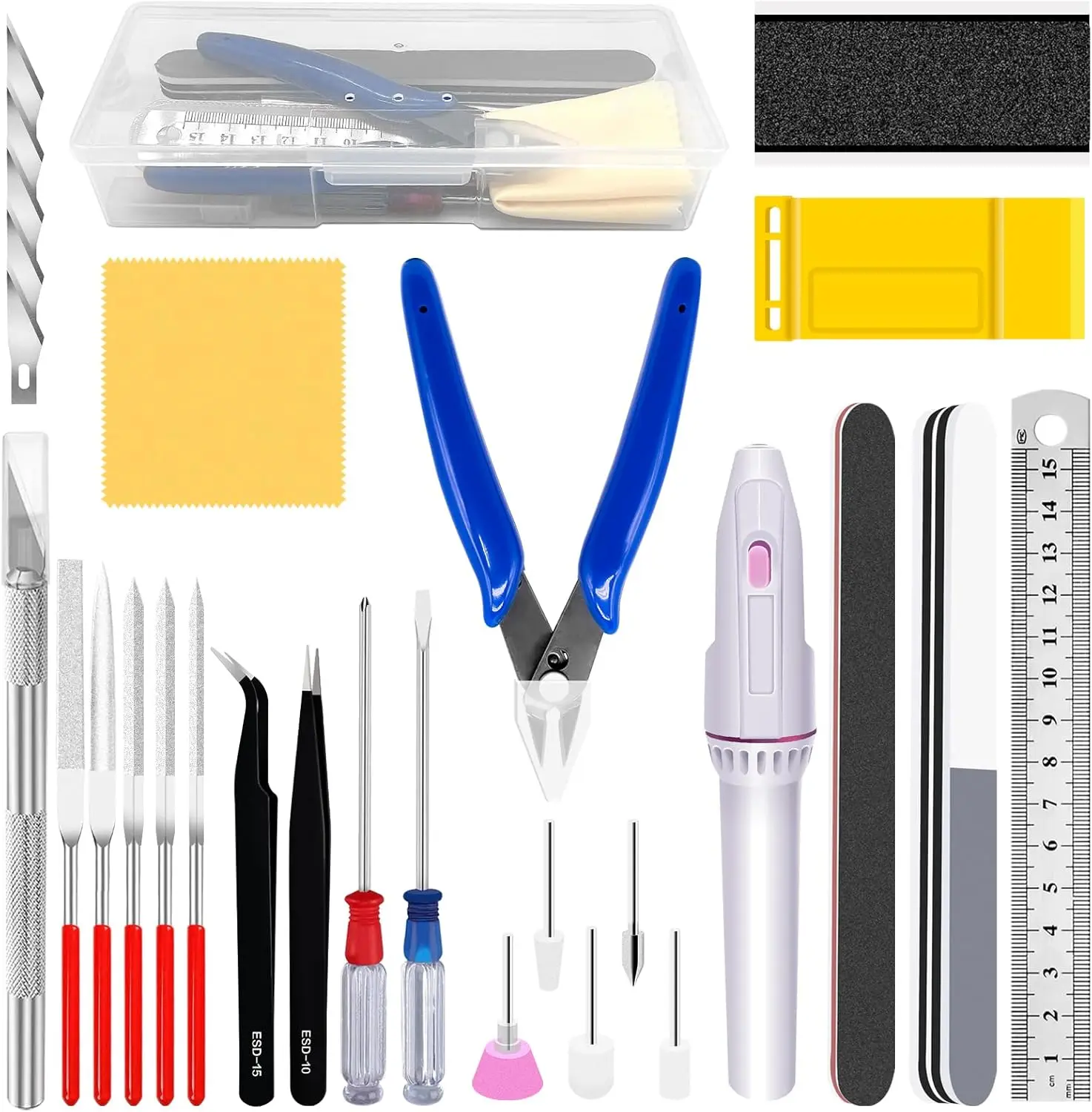 

28-Piece Model Building Tool Kit with Cutters, Files, Screwdrivers for Gundam and DIY Projects