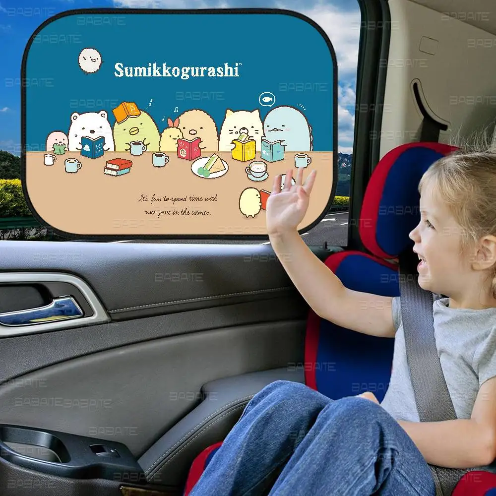 الكرتون Sumikko Gurashi سيارة كهرباء فيلم الجانب نافذة الشمسيات الزجاج الأمامي السيارات نافذة ظلة غطاء للأطفال الطفل #6