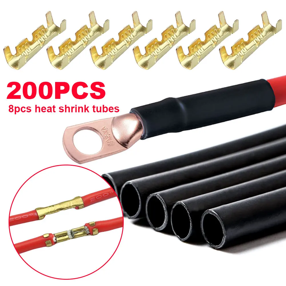 100/200Pcs Push Button Quick Connect Terminals 453 U Type 0.3-1.5mm2 Dual Connector Terminals Tab Cold Inserts Terminals