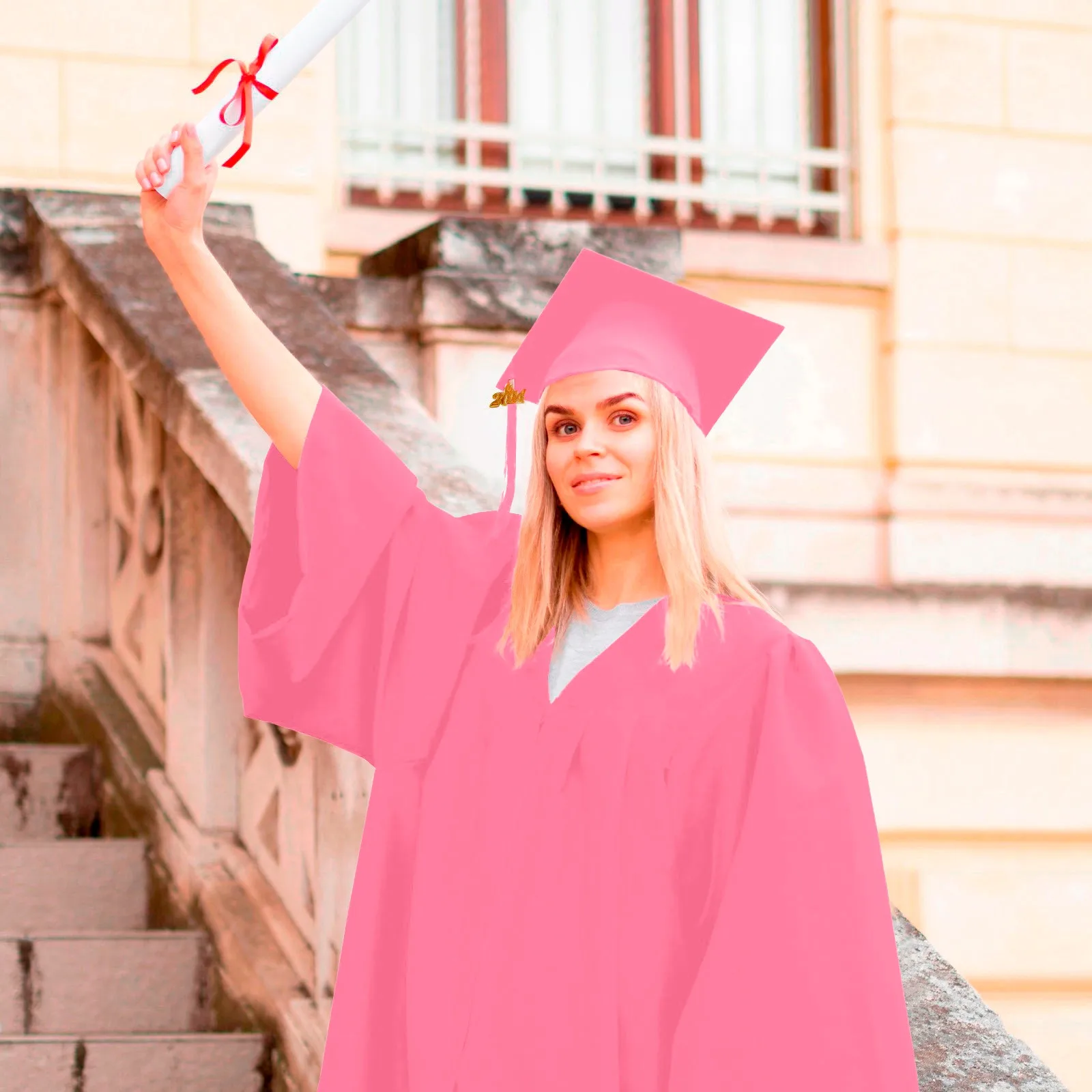 Adult Unisex Bachelor Graduation Gown Set College & High School Robe With Cap & Tassel Anorak Jacket Coat