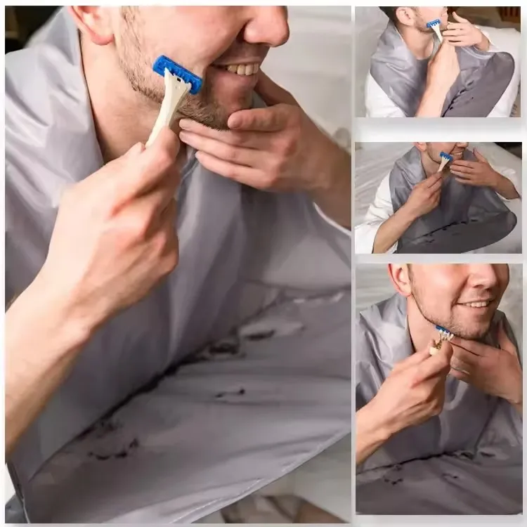Men Beard Shaving ApronWaterproof 3D Shave Sheet Folding Facial Hair Catcher Beard Trimming Apron Grooming Cloth Gift For Man