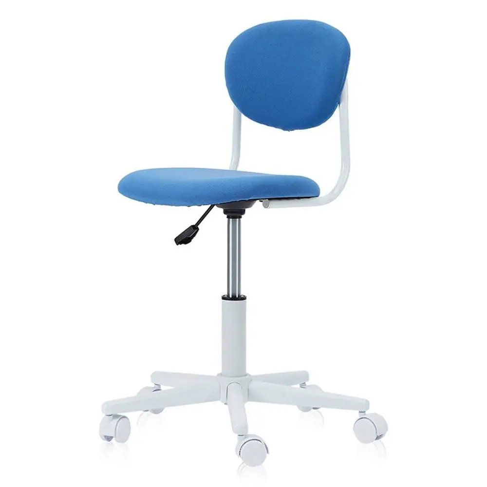 

Blue Height Adjustable Swivel Desk Chair Child-Friendly Fabric 360° Rotation Modern Style 33"H x 21"W x 21"D Metal Frame