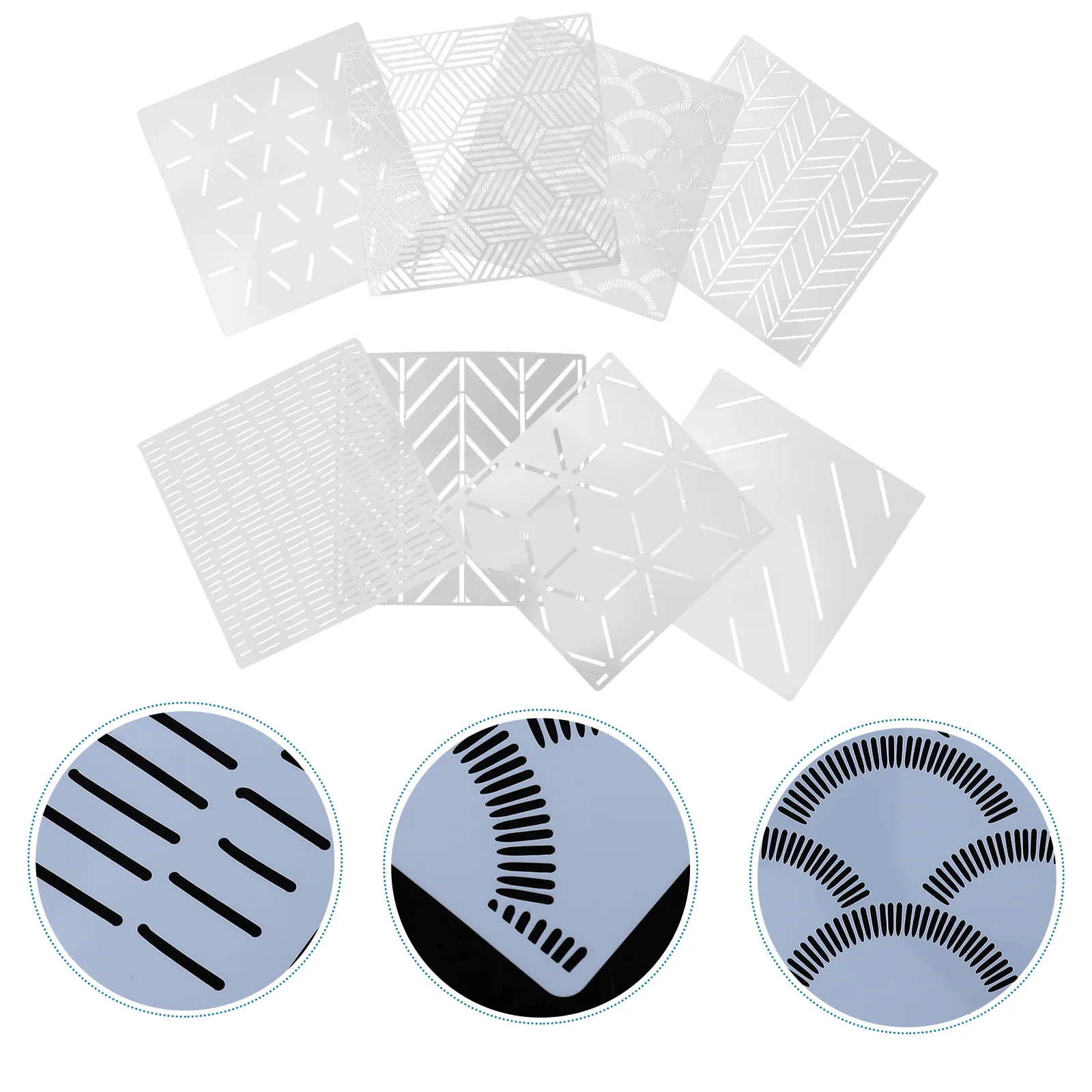 

8 Pcs Template Hollow DIY Stencils Drawing Painting Geometric Wall Painted Tools Tile