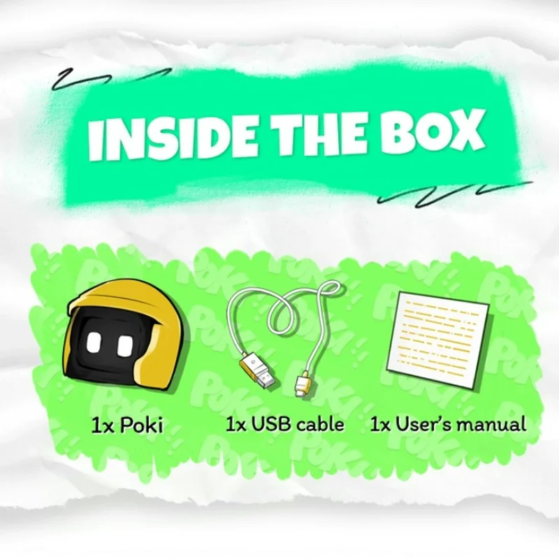 Nuevo Meet Poki Robot inteligente Sensor táctil coche lindo y personalizado decoración Interior ornamento 50 + Emojis compañeros de conducción