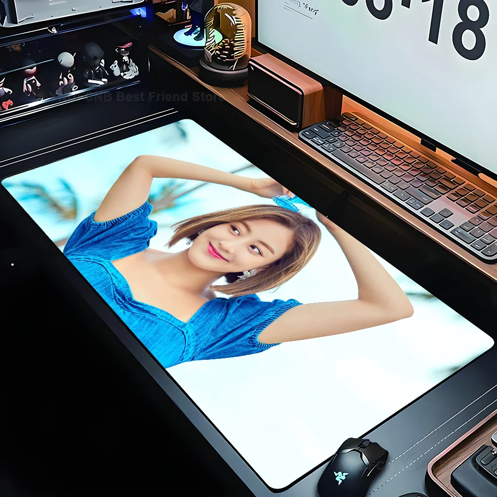 

Kpop Girl Group Mousepad Mouse Mat Desk Mat with Pad Gaming Accessories T-TWICE Jihyo Prime Gaming XXL Keyboard Pad