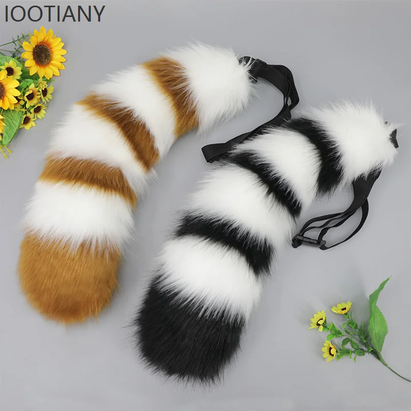 Ensemble oreilles et queue en fausse fourrure, bandeau oreilles de renard, queue d'animal, accessoires de Costume d'halloween, bandeau Anime, accessoires de Cosplay, nouvelle collection