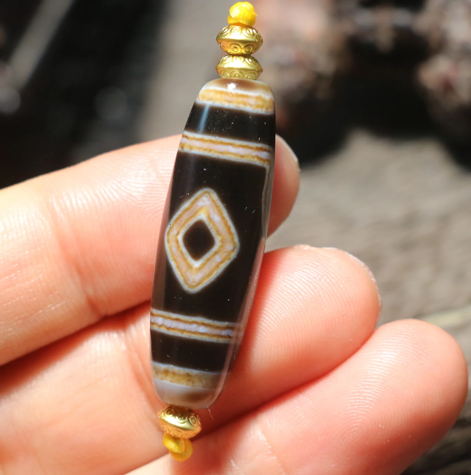 

Power Energy Tibetan Old Agate 3 Kingkong Eyed dZi Bead Size Fit For Making Bracelet Gem Amulet Treasure Jewelry Bogu 5A+