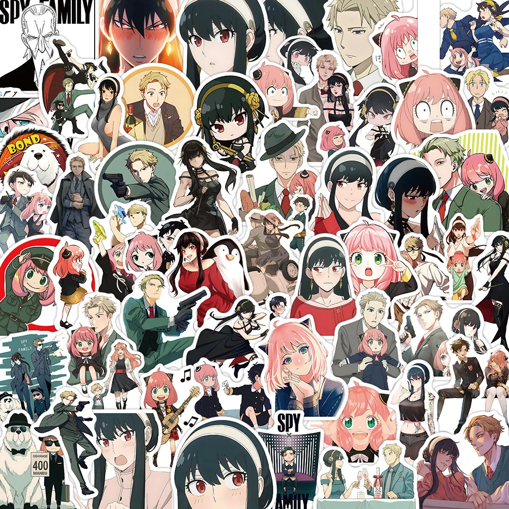 Set de 60 Pegatinas de Anime Spy×Family, Figuras de Anya, Yor, Loid y Bond Forger, Pegatinas Decorativas para Diario, Regalo para Fans