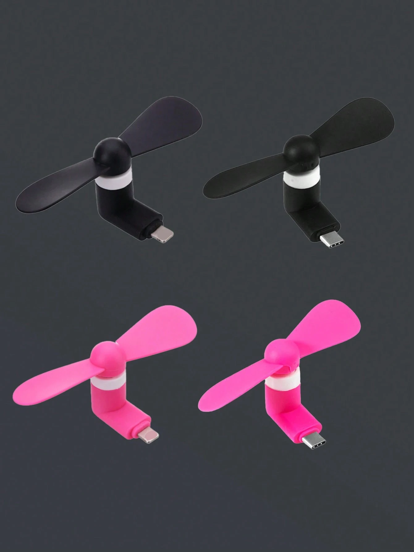 1 Lightning Interface Phone Fan + Type-C Interface Portable Mini Phone Fan, Ready to Use Upon Insertion