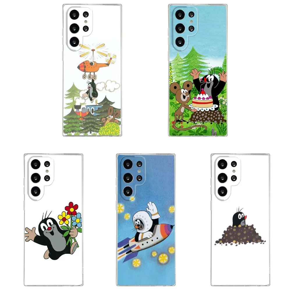 Cartoon Little M-Mole Phone Case Silicone Case For Samsung S30,S23,S21,S22,S20 Ultra,S20 FE lite,S10,S9,S8 PIus Cover Clear