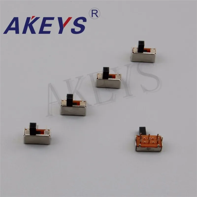 10PCS SK-22H07 2P2T Double pole double throw handle heights 5.0mm slide switch side insert 6 pin with 2 fixed pin