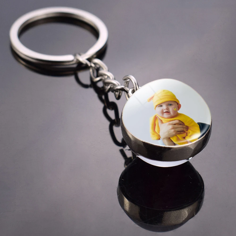 Customized Single-sided Double-sided Keychain with Wooden Frame Keychain Personalized Photos Friends Family Gifts