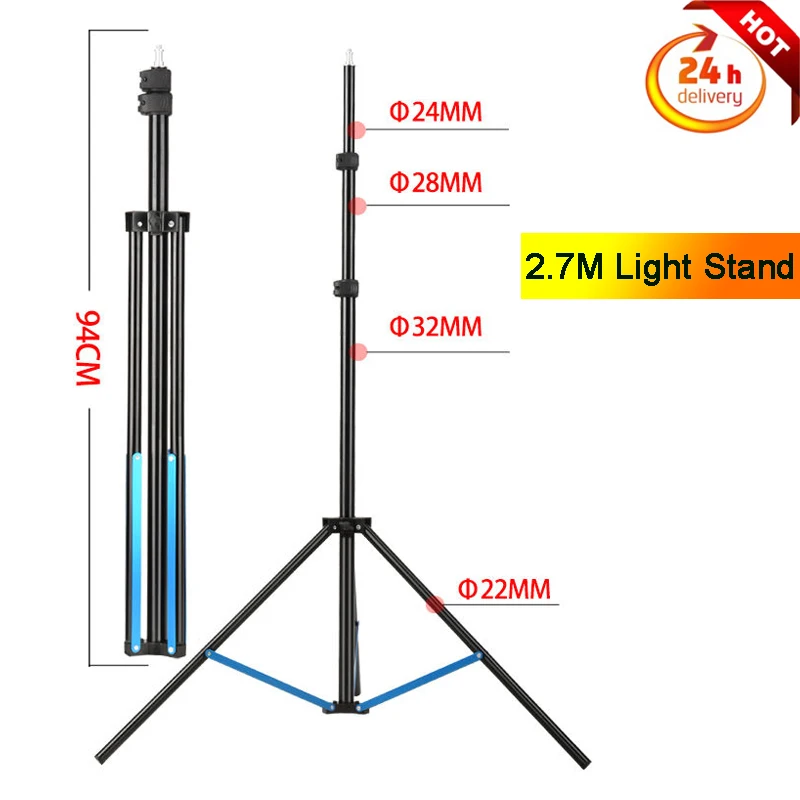 

2.7M Heavy Duty Light Stand Tripod with for Photo Studio Softbox Video Flash Umbrellas Reflector Lighting Shooting Studio Light