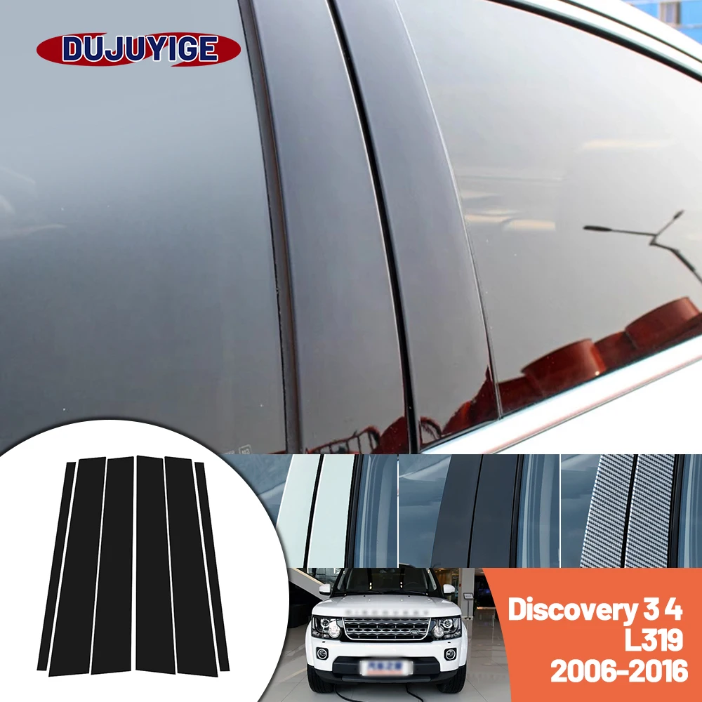 

Bright black carbon fiber door and window B C Pillar sticker suitable For Land Rover Discovery 3 4 L319 2006-2016 2007 2008