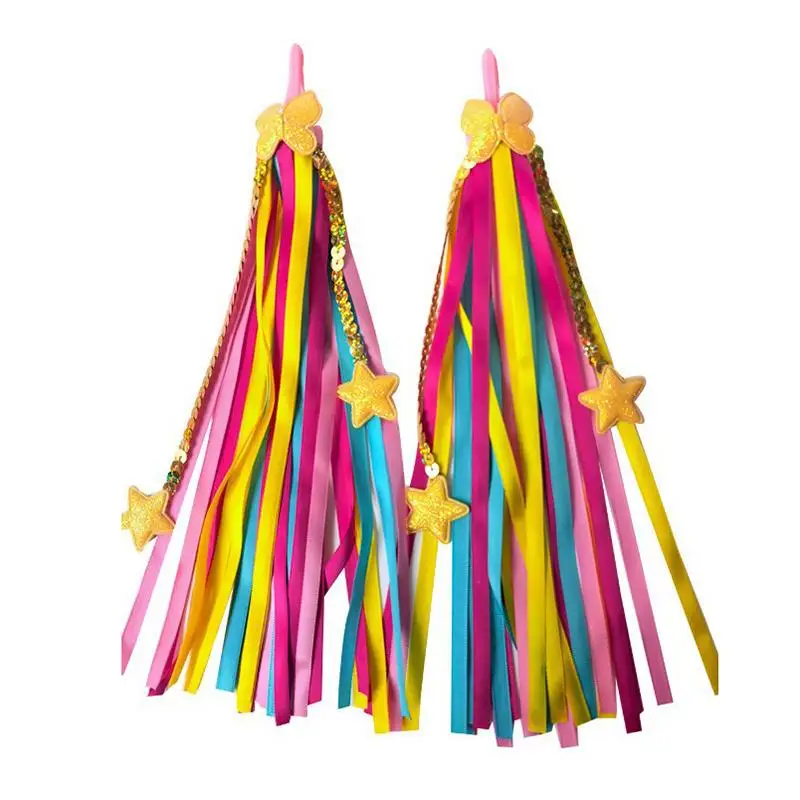 Kinder-Fahrradlenker-Streamer, Kinder-Rollerlenker-Bänder, fließende bunte Quasten-Accessoires für Kinderfahrräder – Detail 5