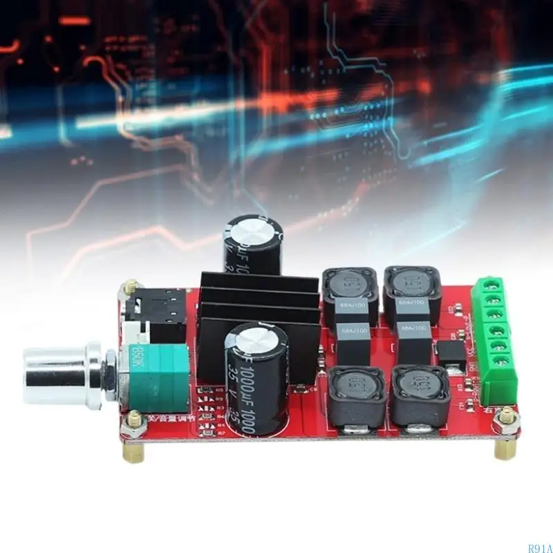 R91A XH M189 3D แอมป์บอร์ด TPA3116D2 DC5-24V 2X50W พร้อมการป้องกันการลัดวงจร