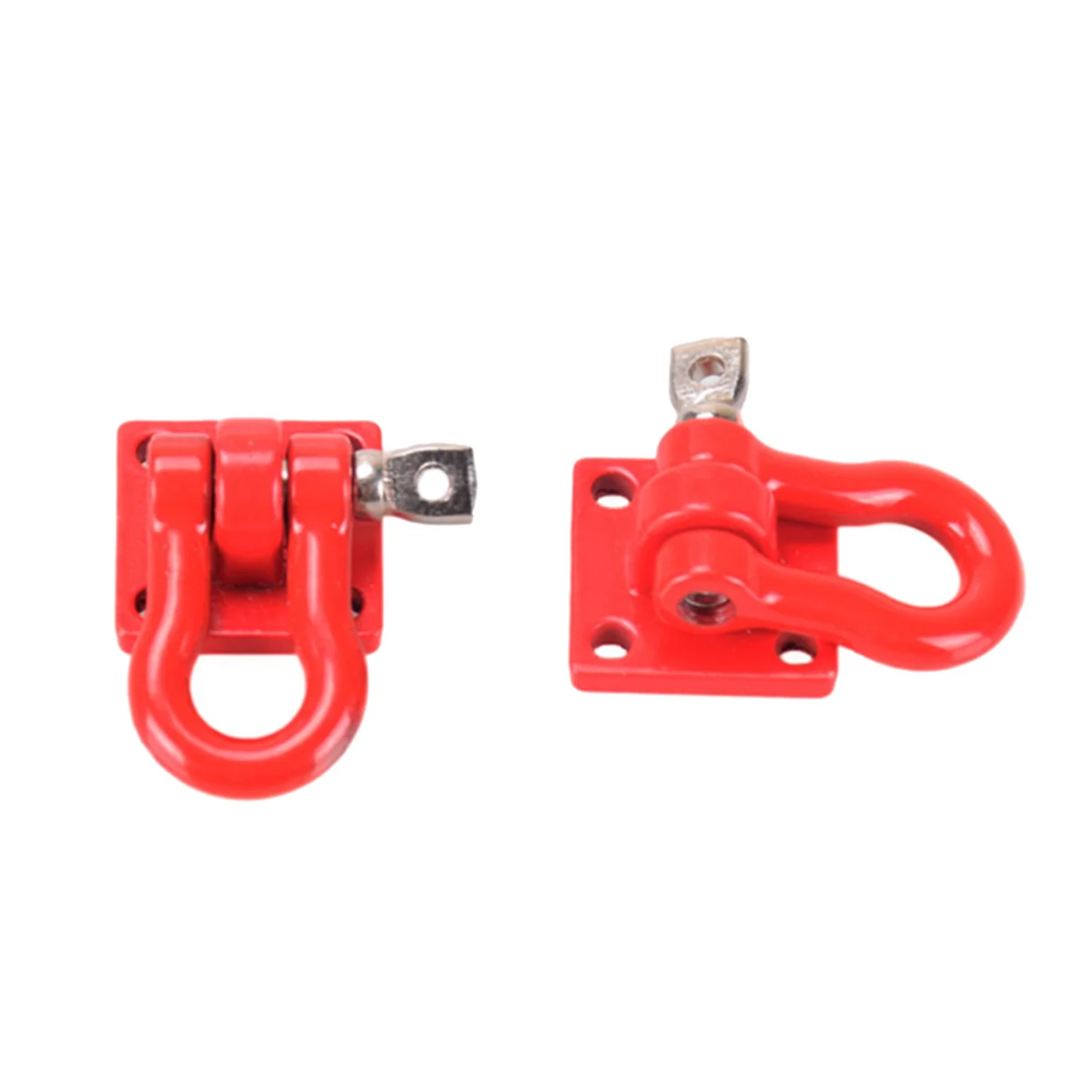 12x Metal Climbing Trailer Tow Hook Hooks Buckle, Winch Shackles Accessory for 1/10 Scale RC Crawler Truck D90 SCX10,Red