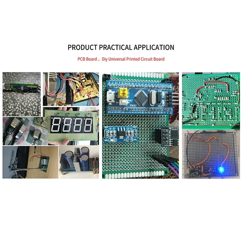 5PCS PCB Board Kit Single Sided PCB 2x8 3x7 4x6 5x7 6x8 10x10 10x15 10x22 12x18 15x20cm Breadboard Plate DIY Soldering Project view 6