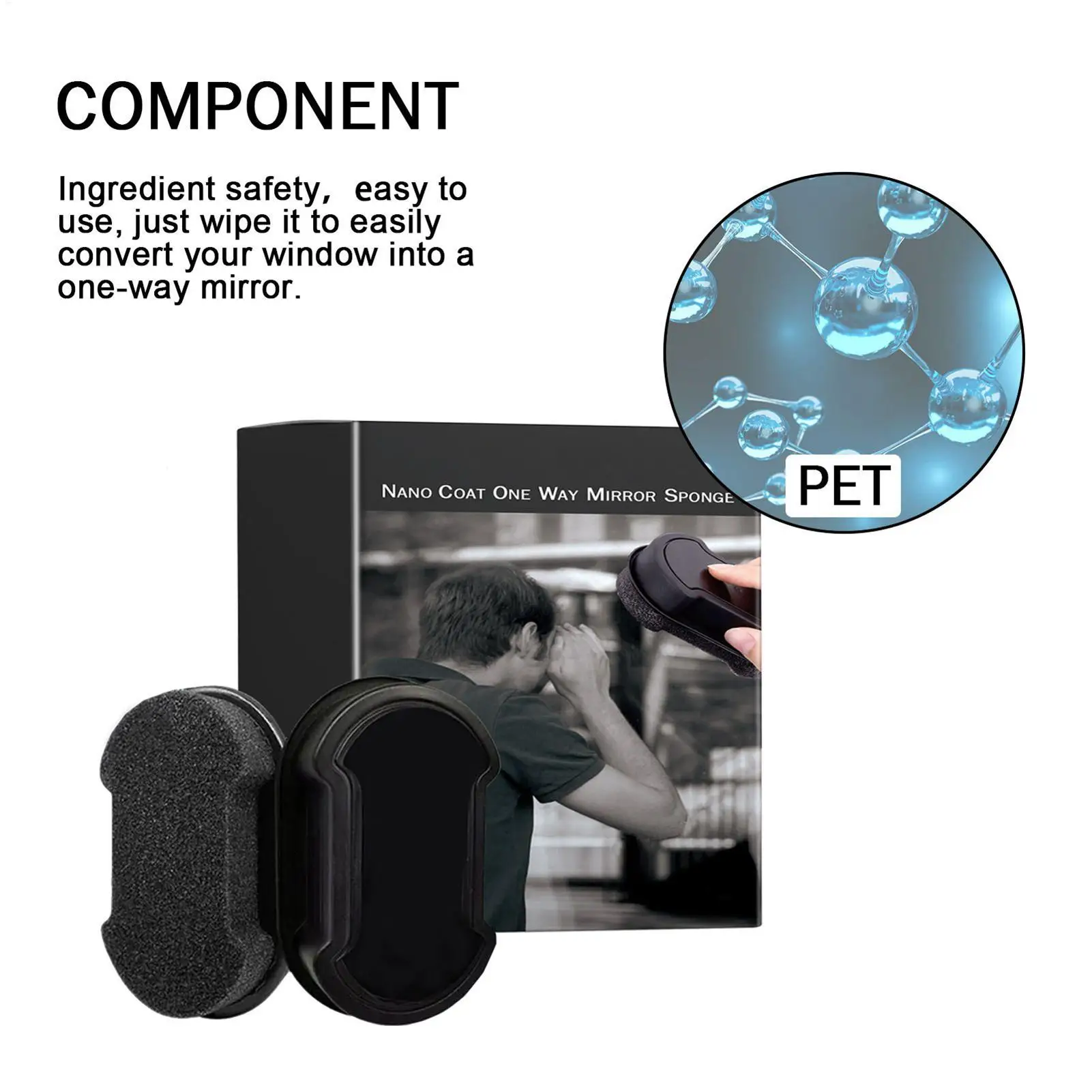 إسفنجة تنظيف النوافذ المضادة للنظرات، منظف زجاج السيارة الأمامي المزدوج الاستخدام وباب الدش للعناية بالسيارات والمكاتب المنزلية
