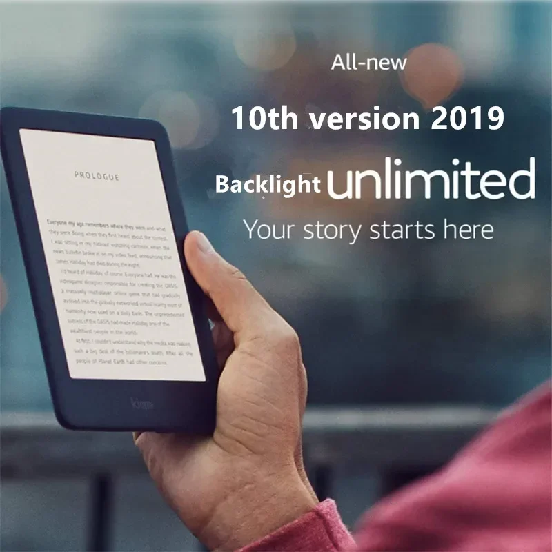 All-new Kindle Black 2019 version with a Built-in Front Light, Wi-Fi 8GB eBook e-ink screen 6-inch e-Book Readers for kindle