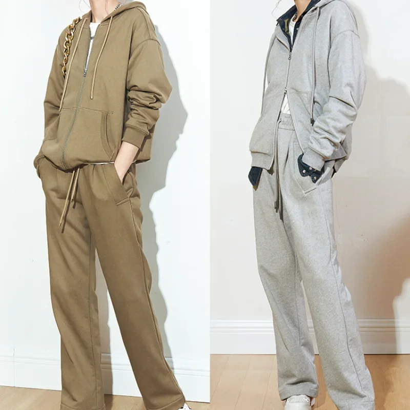 

Casual Long-staple Cotton High Weight Sweatshirts and Pants Suit Women Sets