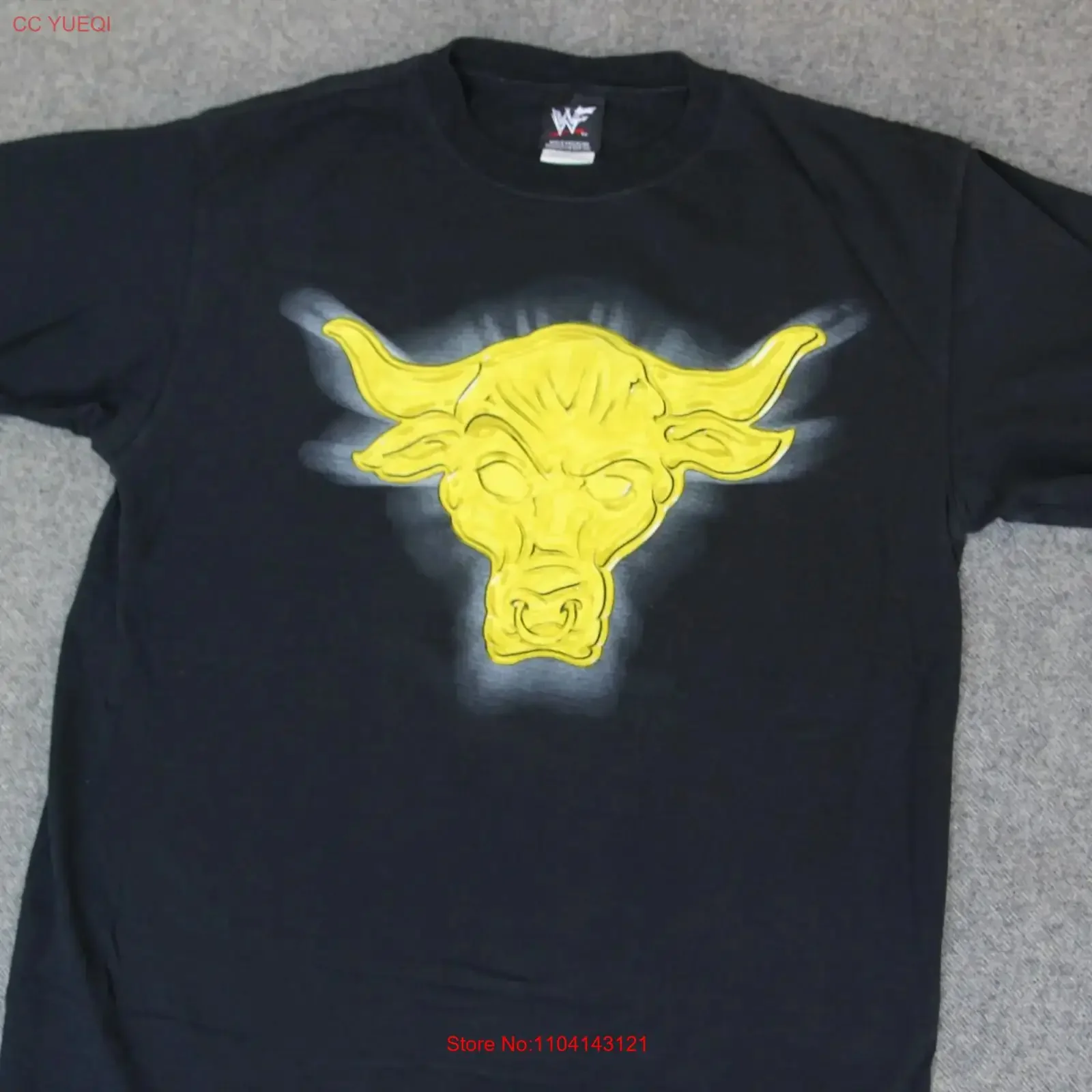 Camiseta VTG WWF The Rock T, talla L, símbolo reconocido de granza, lucha libre, estilo vintage, lavada, unisex, ropa de diseñador con estilo.
