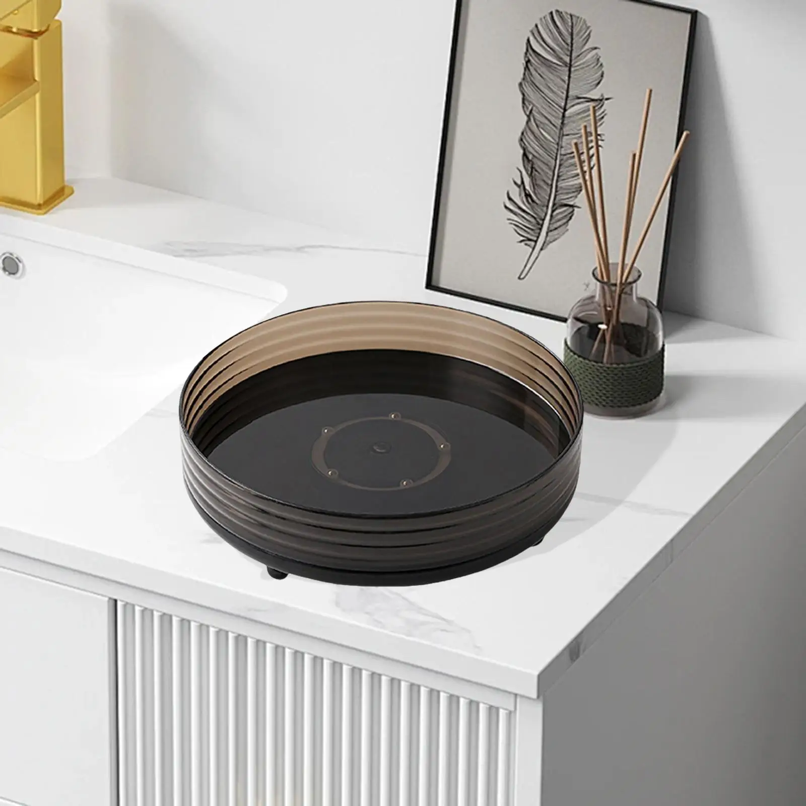 

360° Rotating Makeup Organizer Multifunctional Display Case Desktop Storage Tray for Make up Skincare Perfume Kitchen Dresser