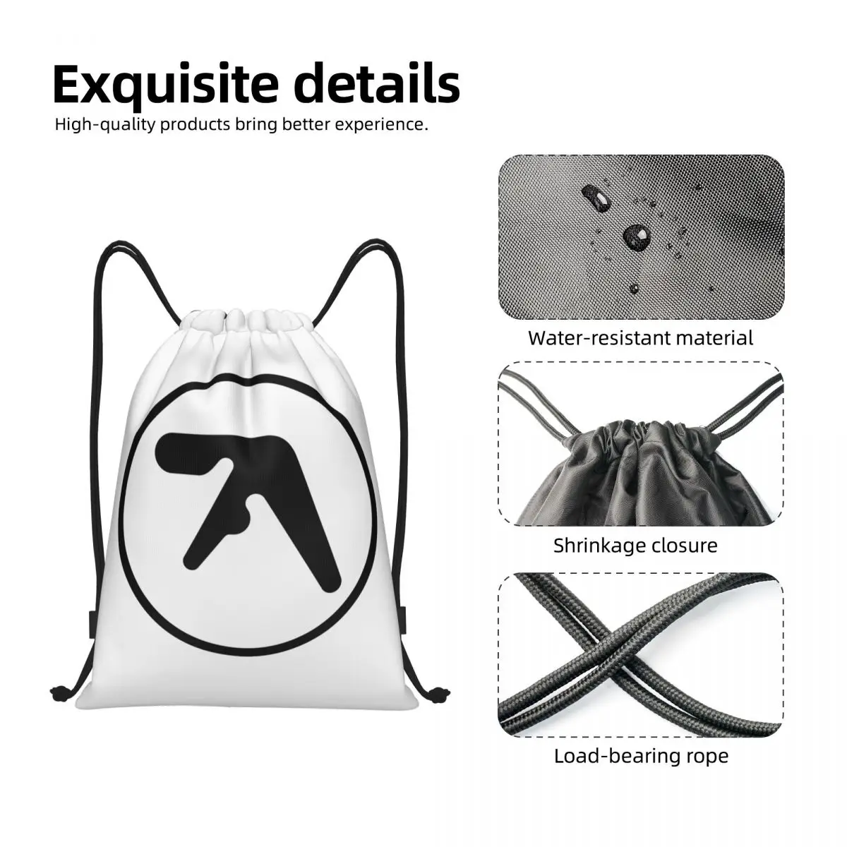 Aphex-Mochila deportiva con cordón y logotipo doble, bolso de cuerda para senderismo, gimnasio