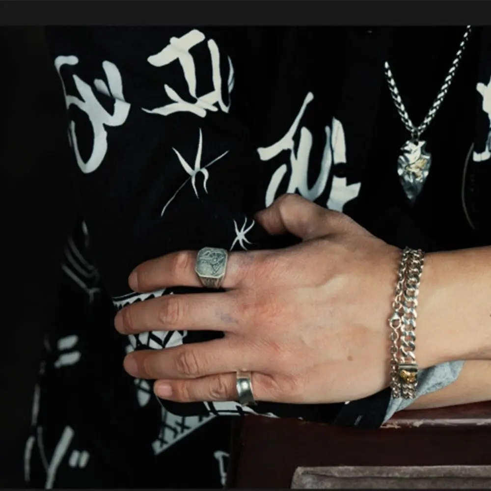 Street Wear Open Rings Finger Buckle Boys Egyptian Gods Ring Eye of Horus Ring Death Anubis Ring Men Jewelry Accessories