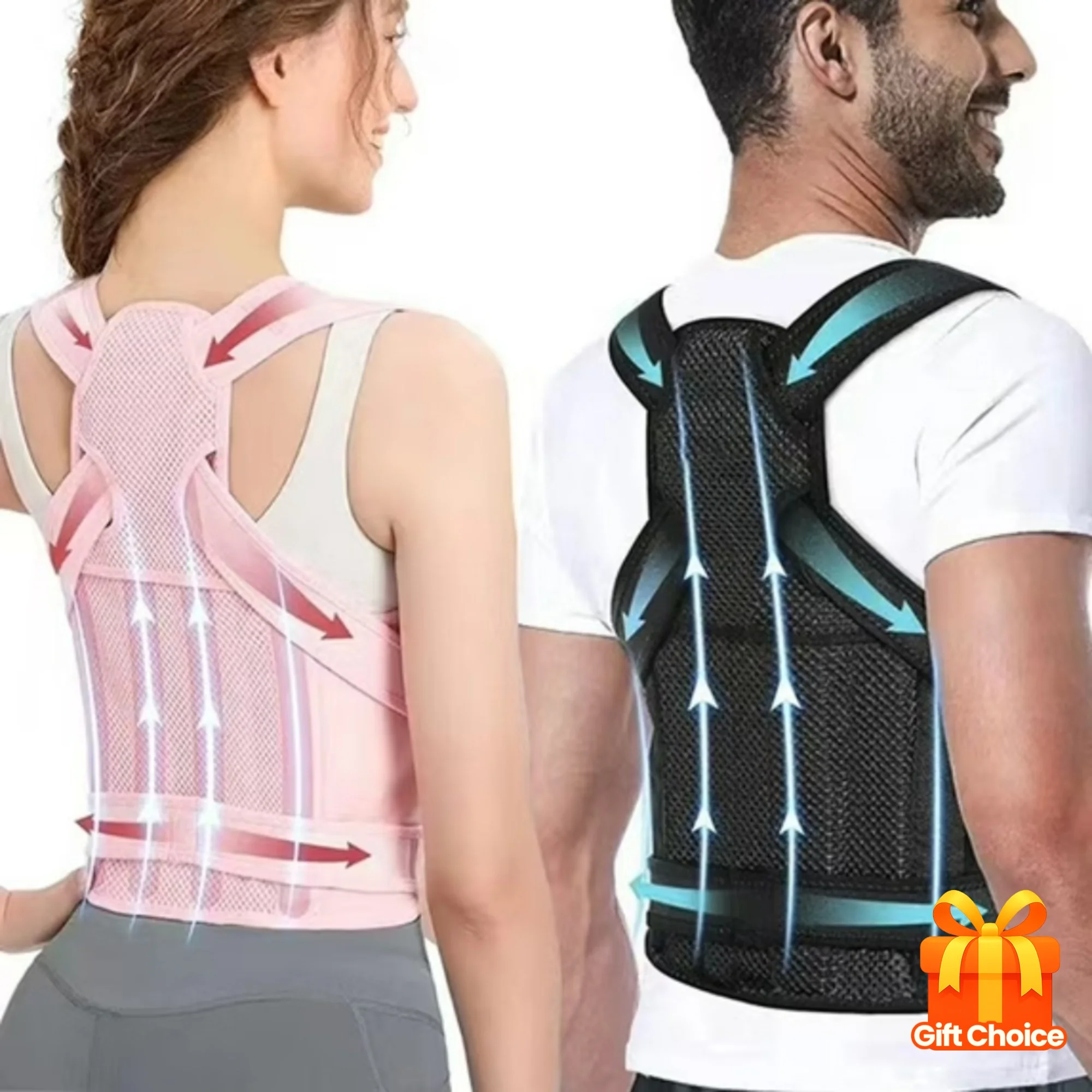 

Корректор осанки спины для женщин и мужчин, регулируемый плечевой бандаж для облегчения боли в верхней и нижней части спины