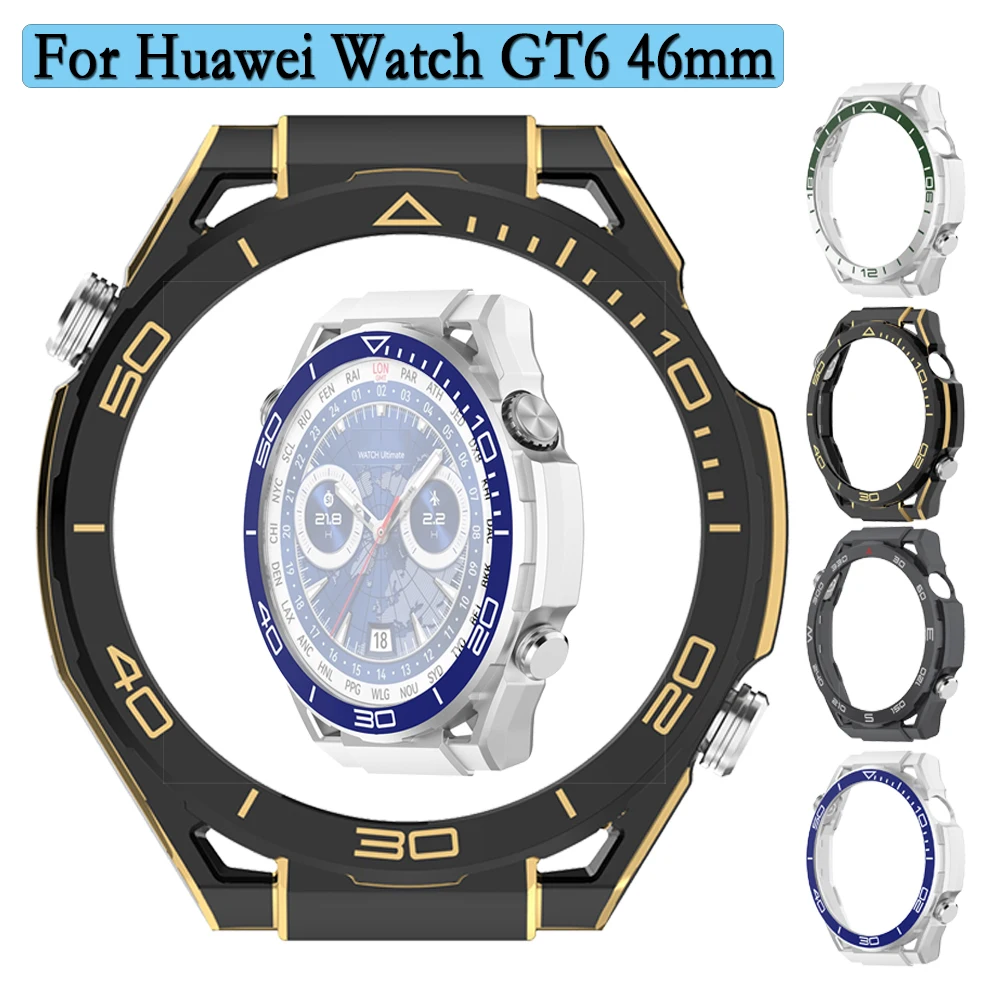 Untuk Huawei Watch GT6 46mm Casing 2-in-1 Pelindung Jam Tangan Berbahan PC Keras Berongga Dengan Penutup Skala Untuk Huawei GT6 46mm